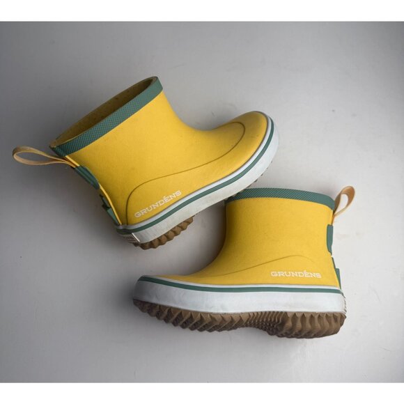 Grundens Kids Guppy Rain Boots Pineapple Little Kids Size 8 - Picture 7 of 8